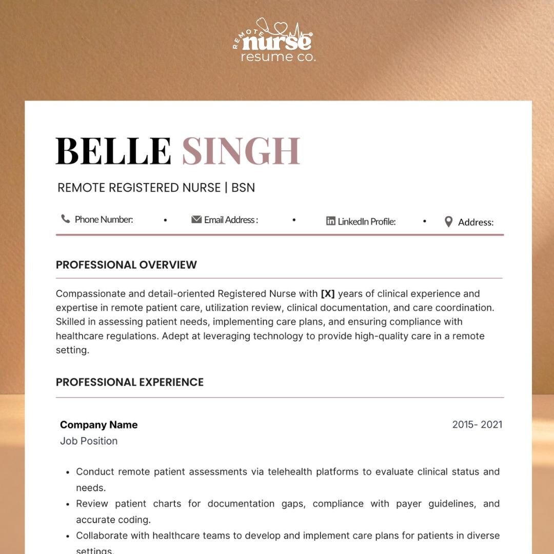 Nurse Resume Template | Modern CV Design (digital Download) - Etsy