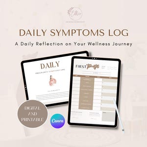 Seguimiento de síntomas del embarazo Semana a semana Imprimible Personalizable Planificador Diario Regalo para futuras mamás Organizador de seguimiento del trimestre