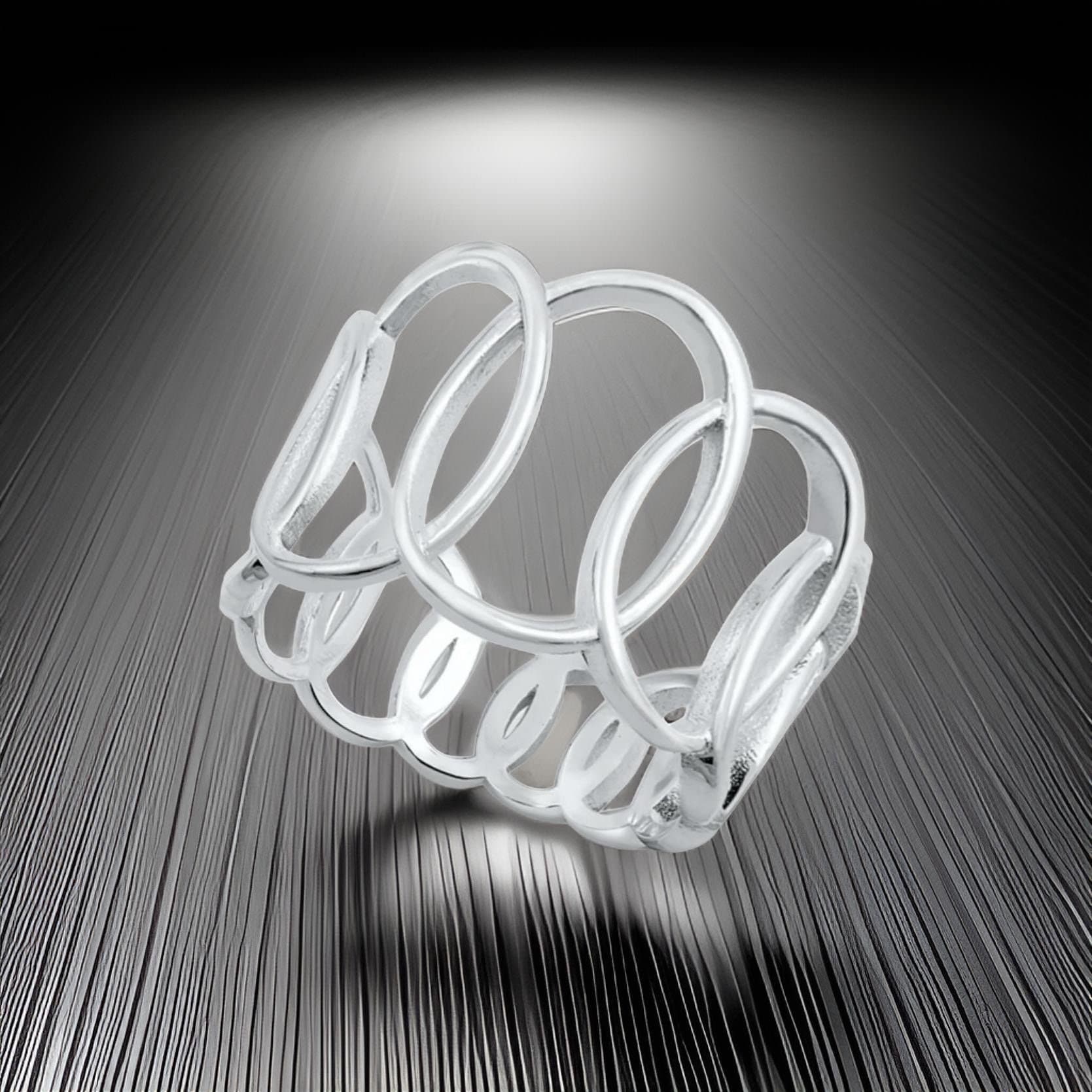☆nff☆ silver925 loop ring nff1 Sterling Silver .925 14mm Wide Front Elegant Loop Ring