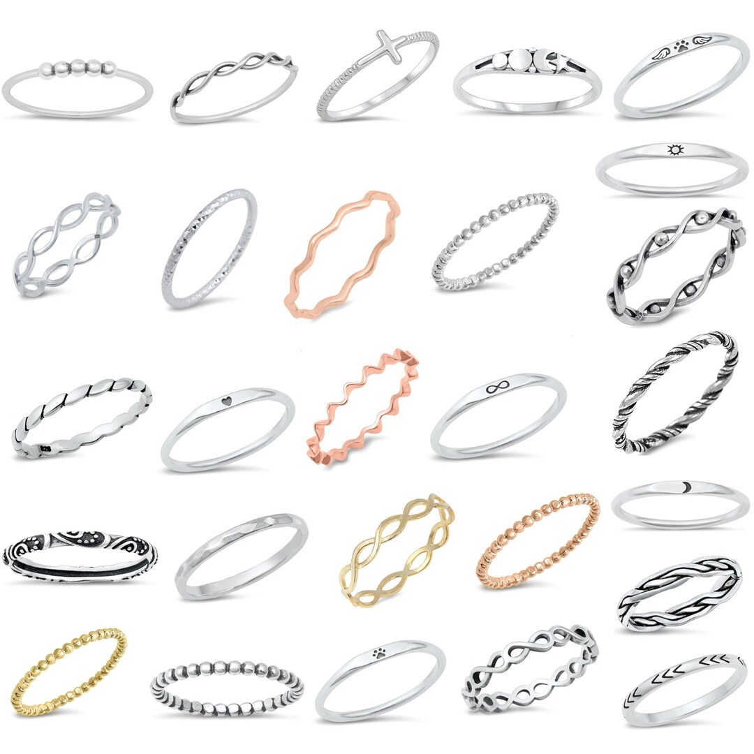 Boho Stacking Ringscreate Your Own Stack Combo3 4 or 5 Etsy