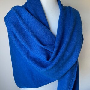 Xale de mistura de seda e lã pashmina azul royal