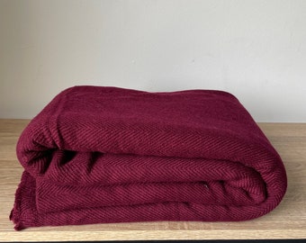 Plum Red Pashmina Blanket Throw