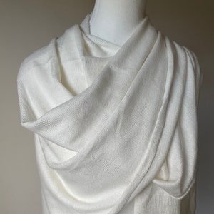 Xale de mistura de seda Pashmina branca