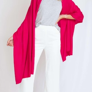 Châle cache-cœur en mélange de soie pashmina fuchsia fuchsia