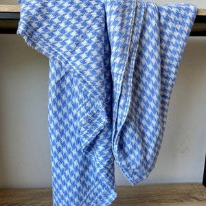 Coperta in pashmina pied de poule blu