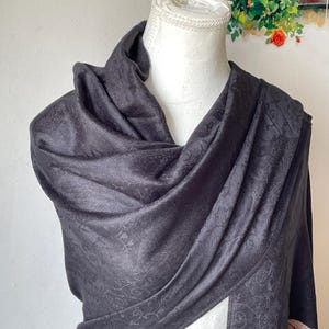 Black Pashmina Silk Scarf