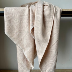 Beige Herringbone Pashmina Blanket Throw