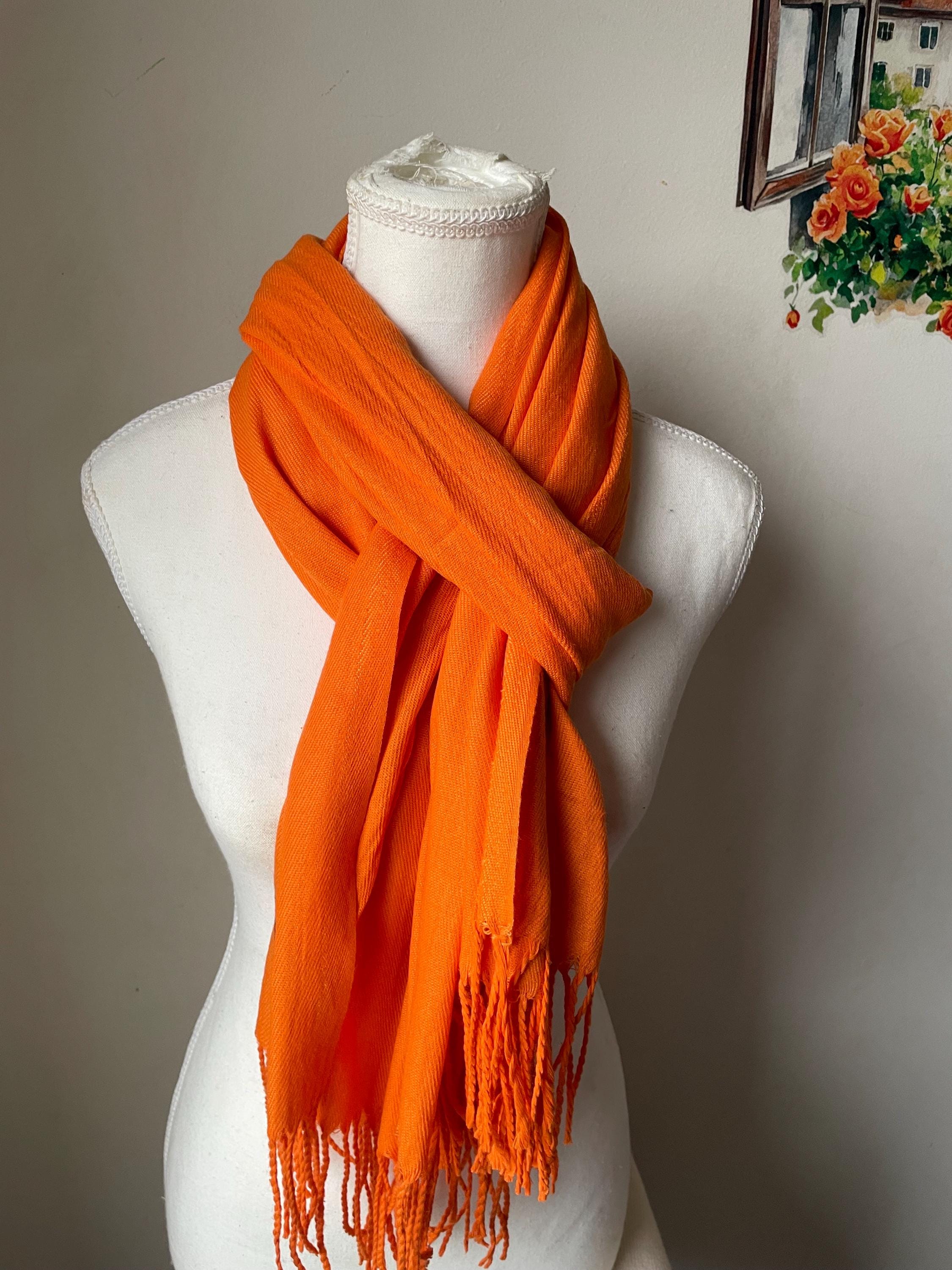 Orange Pashmina Cotton Shawl Scarf Wrap - Etsy