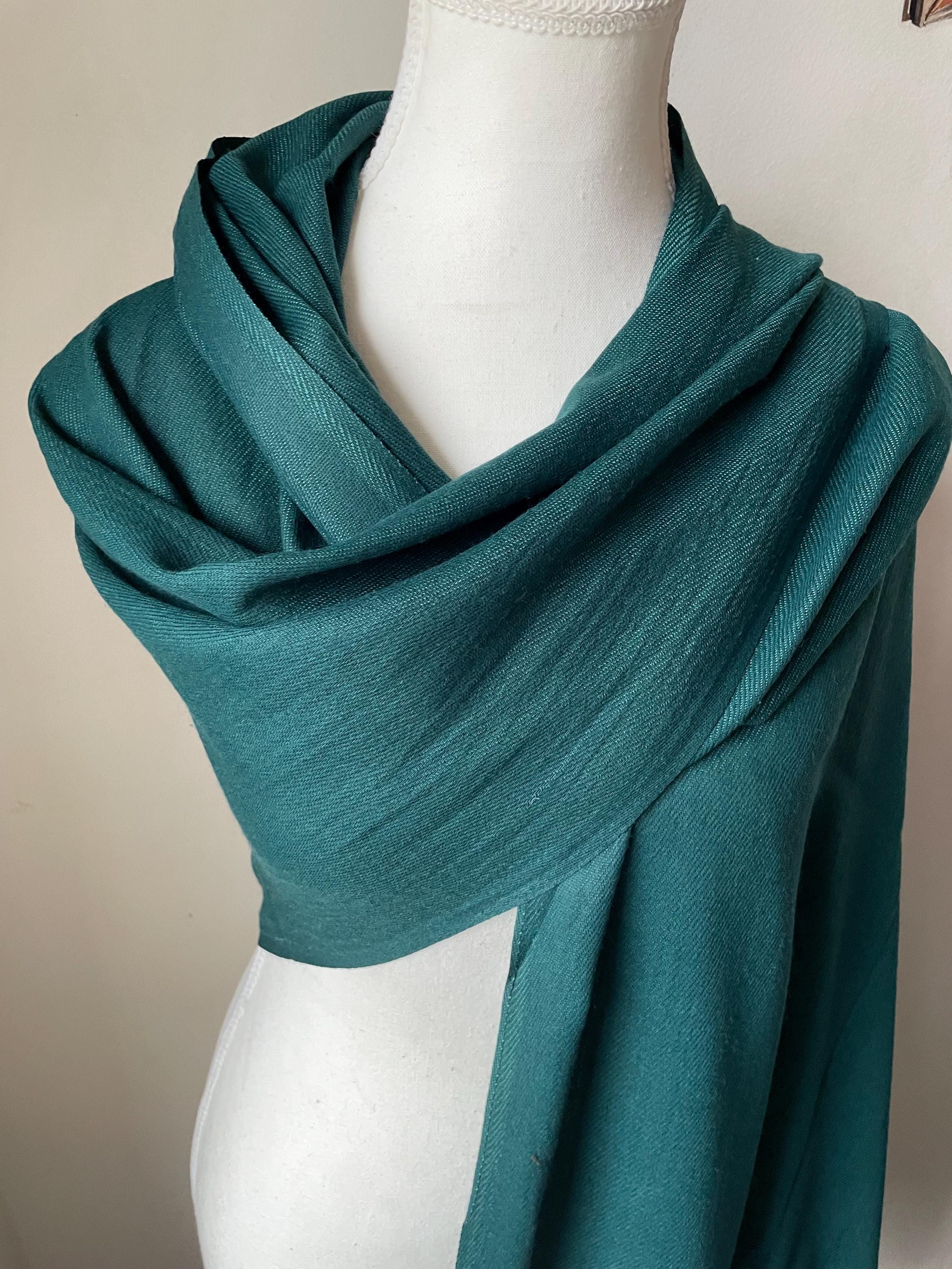 Teal Pashmina Cotton Shawl Scarf Wrap - Etsy