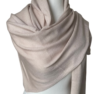 Sand Beige Pashmina Silk Blend Wrap Shawl