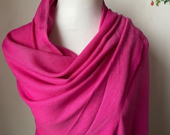 Hot Pink Fuchsia Pashmina Cotton Shawl Scarf Wrap