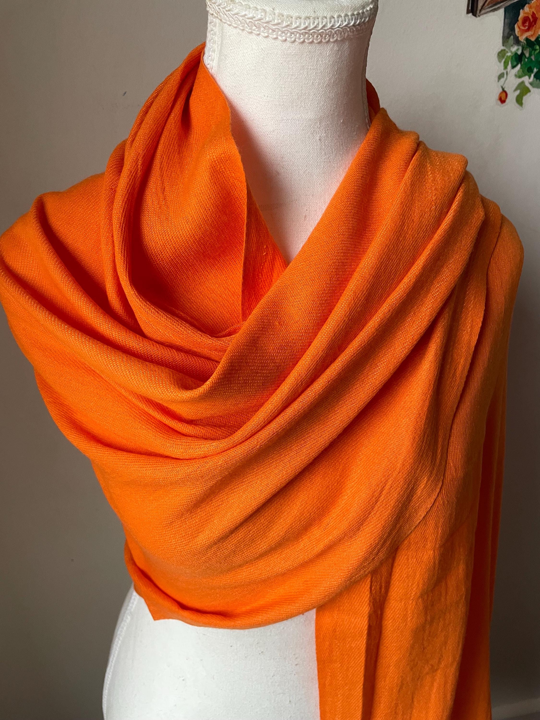 Orange Pashmina Cotton Shawl Scarf Wrap - Etsy