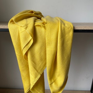 Yellow Pashmina Wool Silk Blanket Throw