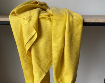 Yellow Pashmina Wool Silk Blanket Throw