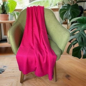 Fuchsia Pashmina Silk Blanket Throw