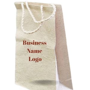100 Custom Printed Handmade Paper Bags from Lokta