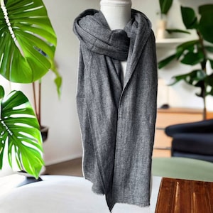 Sciarpa in cotone pashmina nero carbone