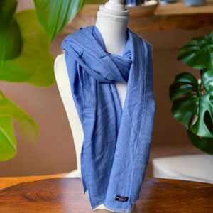 Light Blue Pashmina Wool Scarf