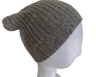 Gray Pashmina Cotton Beanie