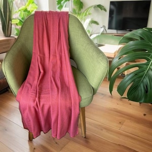 Red Pashmina  Silk Blanket Throw