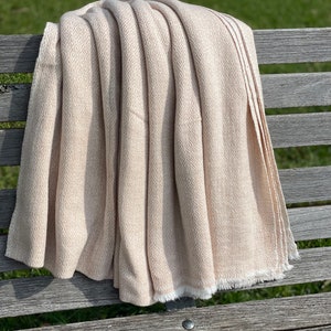 Beige Diamond Pashmina Blanket Throw