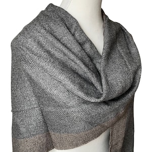 Charcoal Grey Pashmina Cotton Blend Shawl  Unisex Scarf