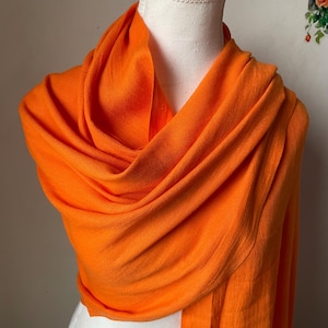 Orange Pashmina Cotton Shawl Scarf Wrap