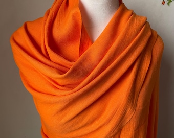 Orange Pashmina Cotton Shawl Scarf Wrap