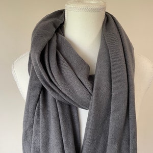 Ash Grey Pashmina Silk Blend Wrap Shawl