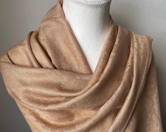 Chal de pashmina de seda beige