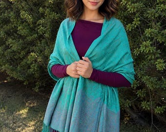 Light Green Silk Pashmina Scarf