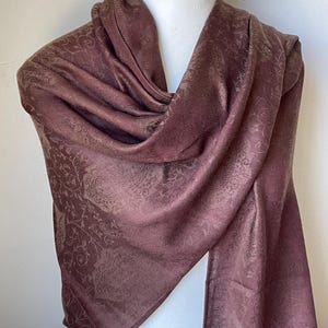 Chocolate brown Silk Pashmina Scarf shawl