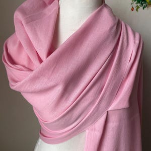 Pale Baby Pink Pashmina Cotton Shawl Scarf Wrap