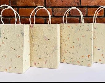 100 Handmade Lokta Paper Bags Sustainable Gift Bag Goodie Bag