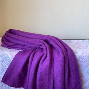 Coperta in seta Pashmina fucsia