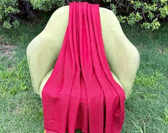 Maroon Red Pashmina Blanket Throw
