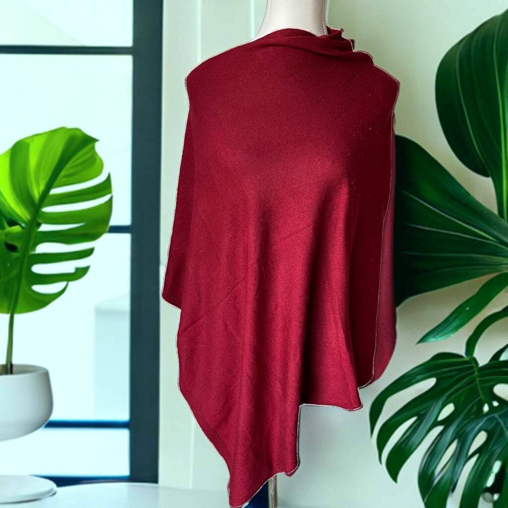 Maroon Poncho Etsy UK