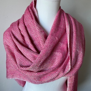 Pink Pashmina Blend Chevron Shawl Wrap | Travel Wrap