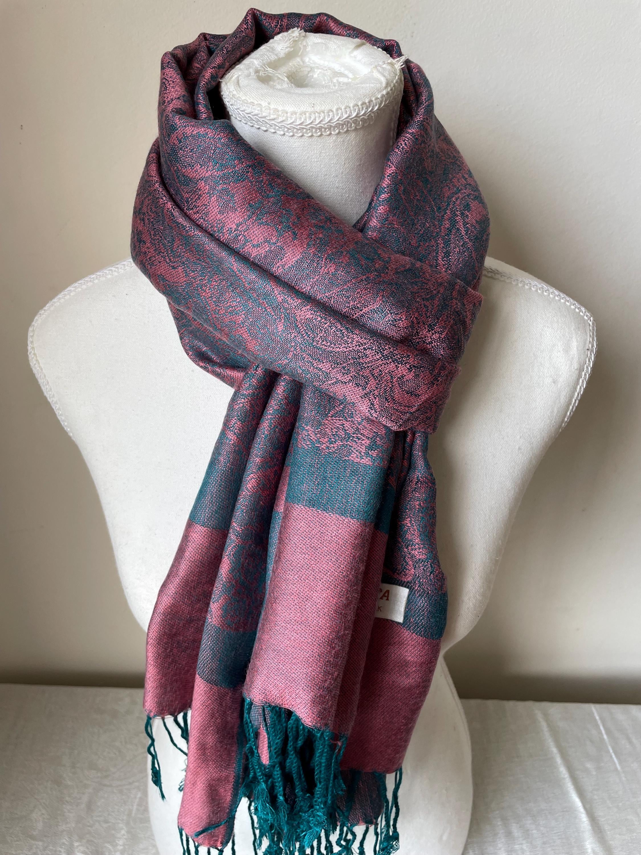 Black Ginger Cekik Maze Pattern Pashmina Scarf - Pink main image 0