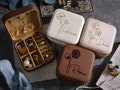 Engraved Jewelry Box,Leather Jewelry Travel Case,Bridesmaid Proposal Gift,Bridal Party Gift,Birth Flower Jewelry Case,Gifts for Her Birthday product logo