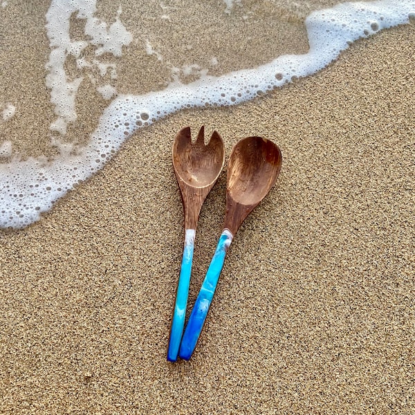 Ocean Salad Servers, Handmade