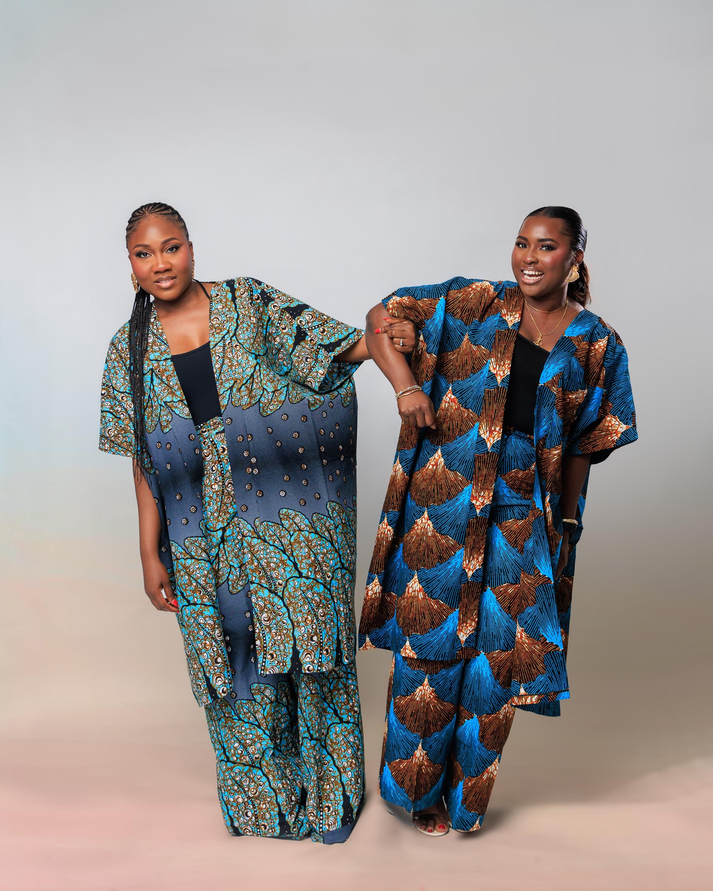 African Ankara Print Kimono Top and Palazzo Pant Set: 100% Cotton