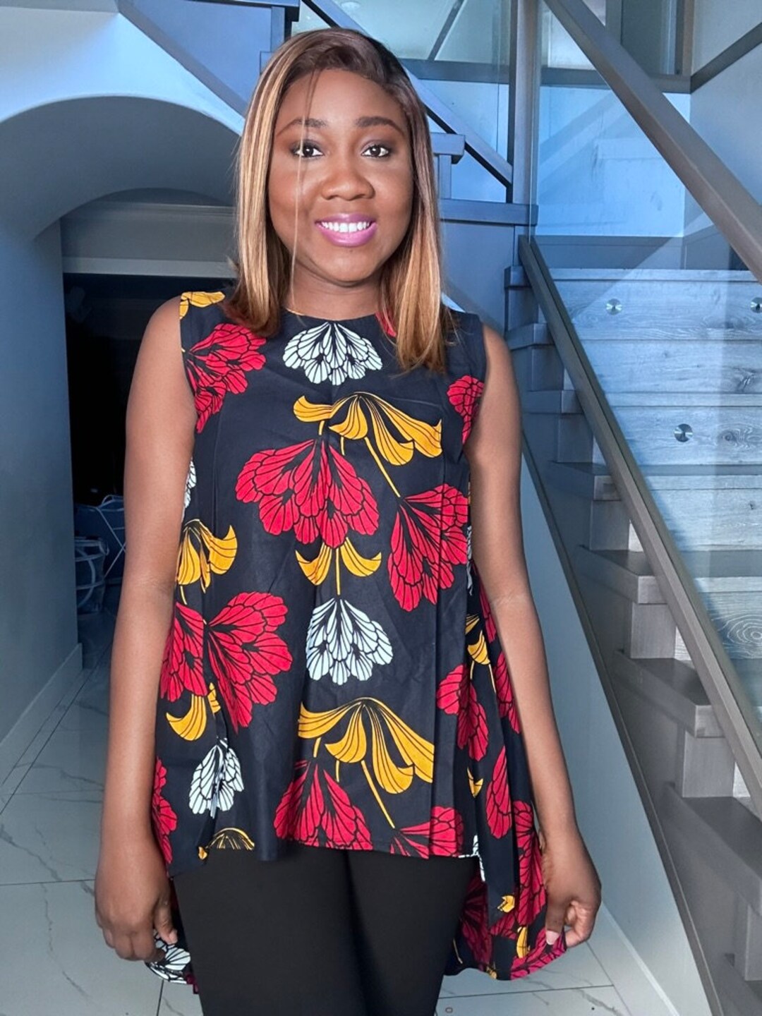 high low ankara tops
