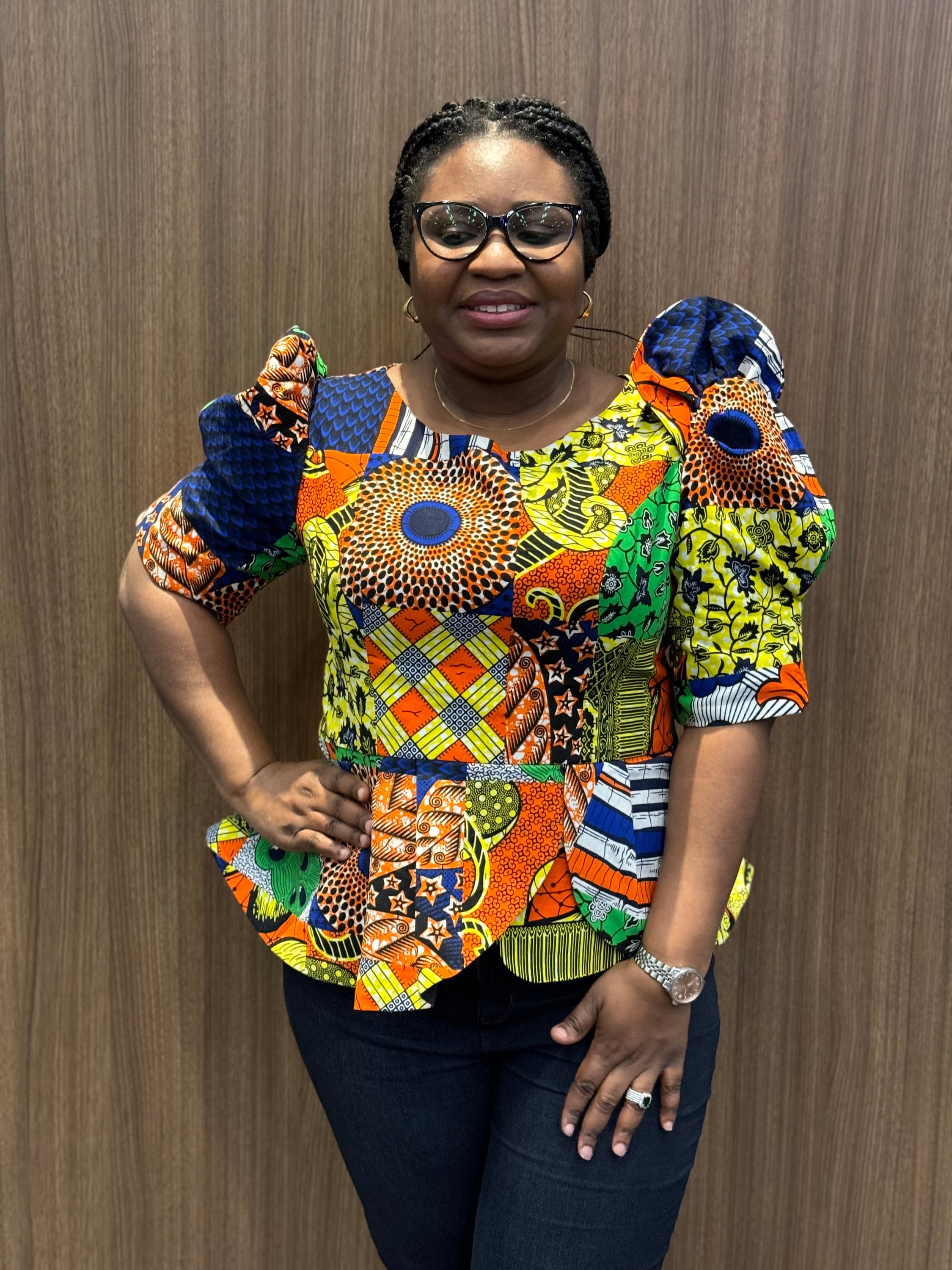 African Print Peplum Top: Ankara Mixmatch Puffy Sleeve Blouse - Etsy