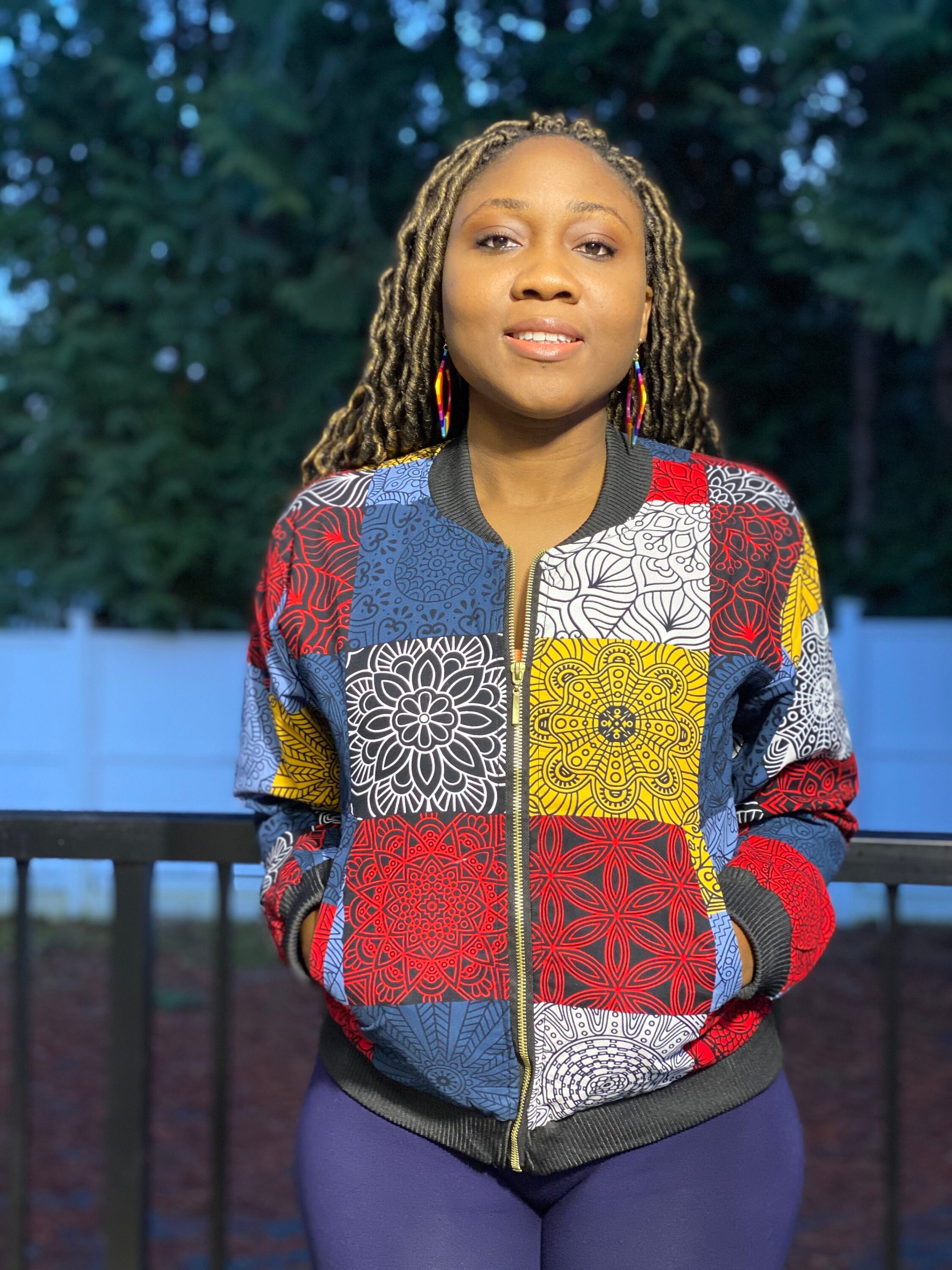 Rekemash African Print Ankara Bomber Jacket