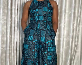 Sleeveless Bootcup Jumpsuit in African (Ankara) Print| Ankara Fabric | Ankara Jumpsuit| Ankara Jumpsuit For Women| Jumpsuit Women| Ankara