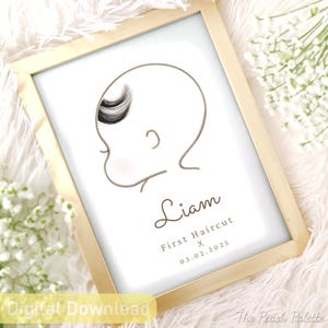 Primo taglio di capelli del bambino - Crea ricordi indelebili con il fai da te [Download digitale] Regalo personalizzato per neonati, decorazioni per la cameretta, regalo per il primo compleanno