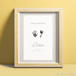 Minimalist Little Hands, Little Feet : Personalized Baby Print Poster - Create Lasting Memories [Digital Download - Portrait]