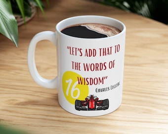 Charles Leclerc Ceramic Mug, Formula 1 Racing Fan Gift