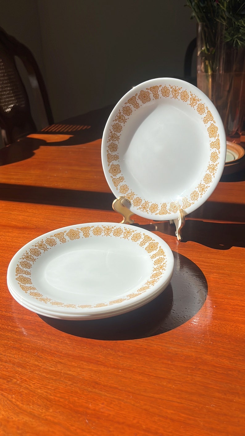 4 Vintage Corningware Corelle Gold Butterfly Bread Plates - Etsy